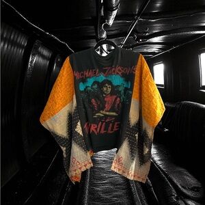 MICHAEL JACKSON with Kantha Sleeves.  Boho Handmade OS 🌸 one of a kind